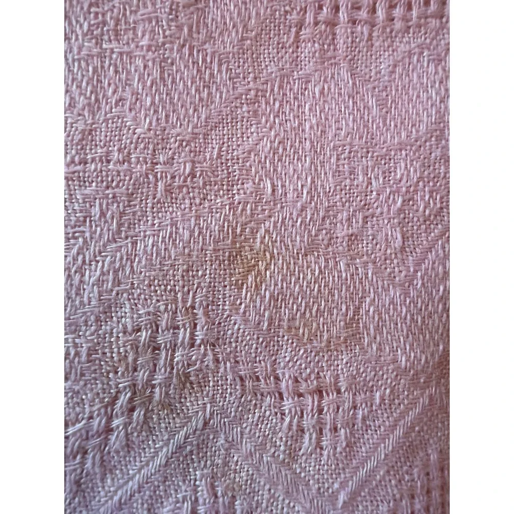 Tablecloth Pink Vintage Damask Floral Linen Woven Rectangular Classic